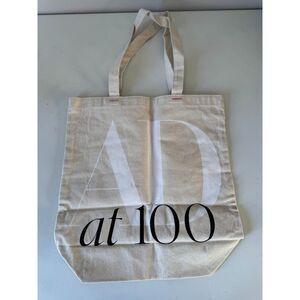 Architectural Digest Tote Bag Canvas AD Logo Magazine Shopper Reusable Beige